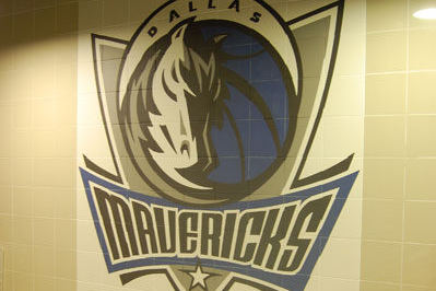 American Airlines Center, Dallas Mavericks logo set in wall tile
