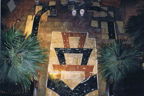 Hollywood Casino, natural stone floor inlay in three colors
