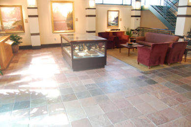 BNSF Railway headquarters, lobby with slate floor