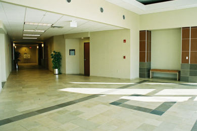 Denton Medical Office Building, lobby with patterned tile floor