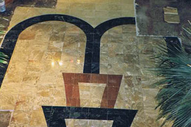 Hollywood Casino, stone floor inlay
