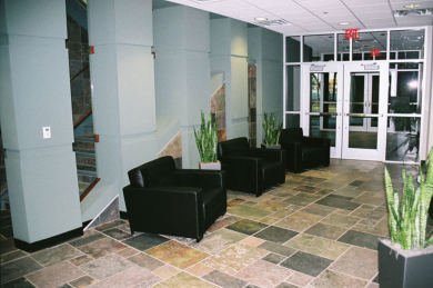 Irving Municipal Complex, entry with slate floor