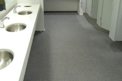 UNT Health Science Center, restroom with tiled floor